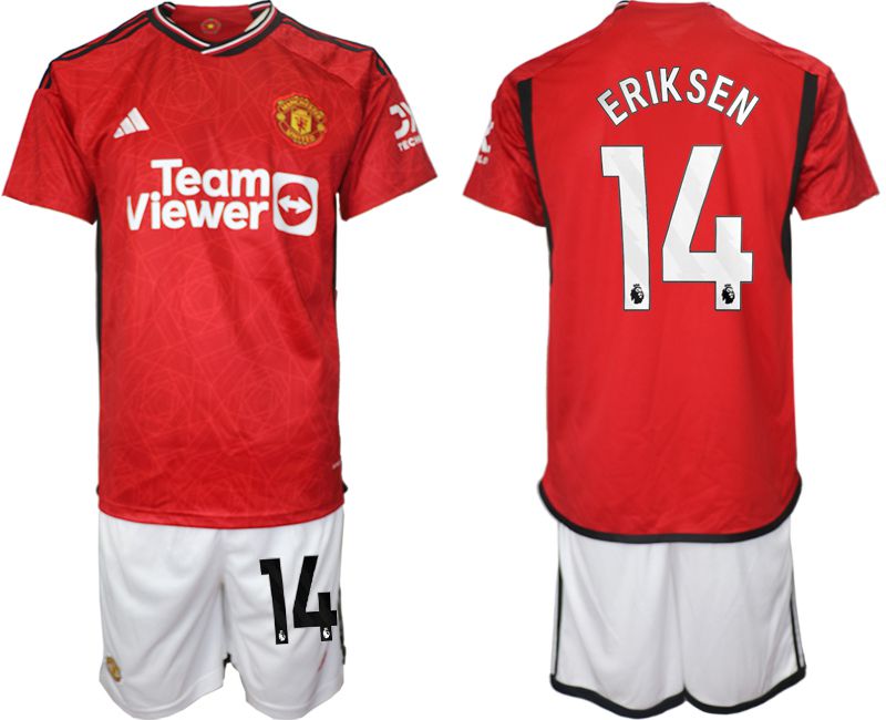 Men 2023-2024 Club Manchester United home red 14 Soccer Jersey